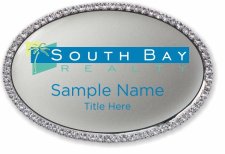 (image for) South Bay Realty Oval Bling Silver badge