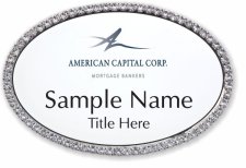 (image for) American Capital Corp. Oval Bling Silver badge