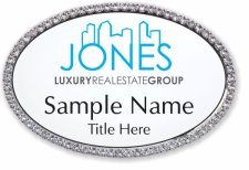 (image for) Jones Luxury Real Estate Group Oval Bling Silver Other badge