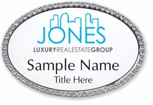 (image for) Jones Luxury Real Estate Group Oval Bling Silver Other badge