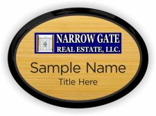 (image for) Narrow Gate Real Estate Oval Executive Black Bamboo badge