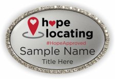 (image for) Hope Locating Oval Bling Silver Other badge