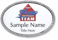 (image for) Pam's Home Team Real Estate LLC Oval Bling Silver Other badge