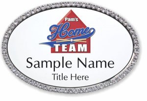 (image for) Pam\'s Home Team Real Estate LLC Oval Bling Silver Other badge