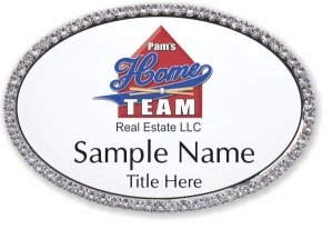 (image for) Pam\'s Home Team Real Estate LLC Oval Bling Silver Other badge