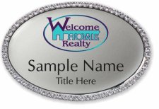 (image for) Welcome Home Realty Oval Bling Silver badge