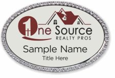 (image for) 1 Source Realty Pros Oval Bling Silver badge