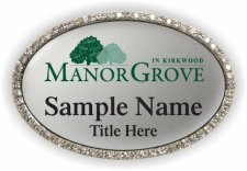 (image for) Manor Grove Oval Bling Silver badge