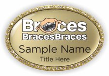 (image for) BracesBracesBraces Oval Bling Gold badge