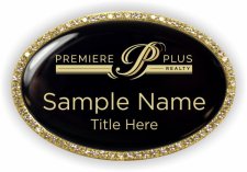 (image for) Premiere Plus Realty Co. Oval Bling Gold Other badge