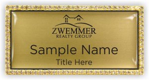 (image for) Zwemmer Realty Group BLACK PRINT Bling Gold badge