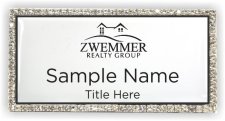 (image for) Zwemmer Realty Group BLACK PRINT Bling Silver Other badge