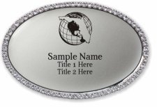 (image for) Florida Homes Realty & Mortgage Oval Bling Silver badge