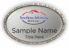 (image for) Southern Advantage Real Estate - Gulf Shores Oval Bling Silver badge