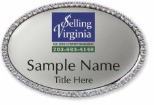 (image for) SELLING VIRGINIA Oval Bling Silver badge