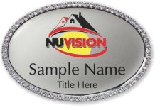(image for) NuVision Real Estate Oval Bling Silver badge