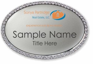 (image for) \"Sonya Partridge Real Estate, Llc Oval Bling Silver badge\"