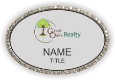 (image for) Great Oaks Realty Oval Bling Silver badge