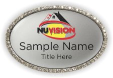 (image for) NuVision Real Estate Oval Bling Silver badge