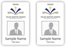 (image for) Valley Baptist Church Photo ID Vertical Double Sided badge