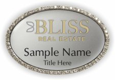 (image for) Bliss Real Estate Oval Bling Silver badge
