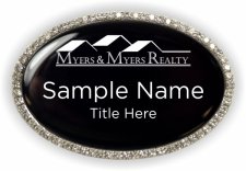 (image for) Myers & Myers Realty Oval Bling Silver Other badge