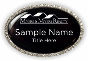 (image for) Myers & Myers Realty Oval Bling Silver Other badge