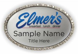 (image for) Elmer\'s Oval Bling Silver badge