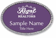 (image for) Regal Realtors Oval Bling Silver badge