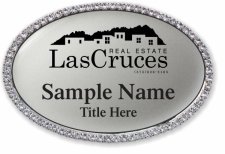 (image for) Las Cruces Real Estate Oval Bling Silver badge