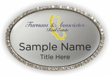 (image for) Farnam & Associates Oval Bling Silver badge