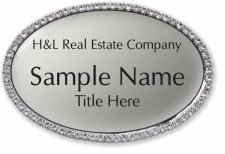 (image for) H&L Real Estate Company Oval Bling Silver badge