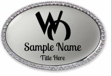 (image for) Weddle Orthodontics Oval Bling Silver badge
