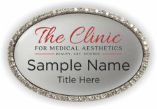 (image for) The Clinic For Medical Aesthetics Oval Bling Silver badge