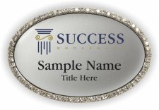 (image for) Success Brokerage Oval Bling Silver badge