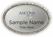 (image for) Ancona Title and Escrow Oval Bling Silver badge