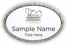 (image for) Maya Properties Oval Bling Silver Other badge