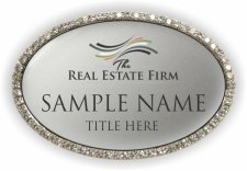 (image for) The Real Estate Firm Oval Bling Silver badge