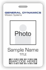(image for) General Dynamics Barcode ID Vertical badge