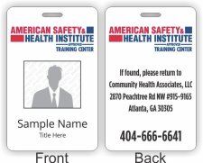 (image for) American Safety & Health Institute Photo ID Vertical Double Sided badge