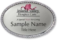 (image for) Inland Valley Hospice Care Oval Bling Silver badge