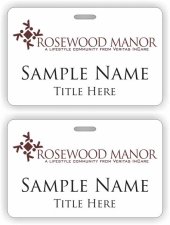 (image for) Rosewood Manor Assisted Living ID Horizontal Double Sided badge