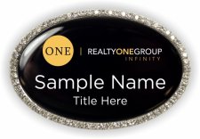 (image for) Realty One Group Infinity Oval Bling Silver Other badge