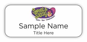 (image for) Sweet and Sassy Plano Standard White badge