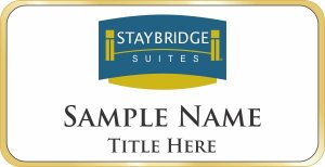 (image for) Staybridge Suites Shaped White badge With Gold SB Frame