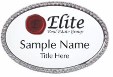 (image for) Elite Real Estate Group Oval Bling Silver Other badge