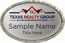 (image for) Texas Realty Group Oval Bling Silver badge