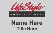 (image for) LifeStyle Home Builders Shaped Silver badge - Title Option
