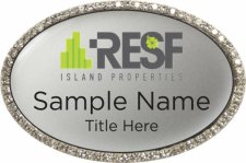 (image for) RESF Island Properties Oval Bling Silver badge