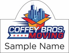 (image for) Coffey Bros. Moving Shaped White badge